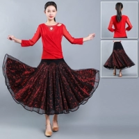 Современная танцевальная юбка Новая национальная стандартная танцевальная юбка с большой юбкой вальс танцевальная юбка Half -Танцевальная юбка