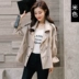 2018 mùa xuân và mùa thu mới của Hàn Quốc phiên bản của lỏng hoang dã da xe gắn máy áo khoác giả da cừu ngắn áo khoác da nữ áo khoác là mỏng Quần áo da