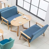 Lễ tân sofa căn hộ nhỏ đôi sofa sofa phòng chờ trung tâm thức ăn nhanh nhà hàng hội trường nội thất hộp - FnB Furniture chân bàn tròn gỗ