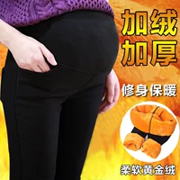 Bà bầu mùa đông cộng với quần legging nhung dày mang thai 3-9 tháng nâng bụng ấm quần mùa đông Bà bầu mặc quần dài quần chip bầu