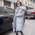 Chống mùa lớn cổ áo lông thú xuống áo khoác nữ phần dài 2018 mới mỏng giảm béo eo Hàn Quốc dày dài trên đầu gối thủy triều Xuống áo khoác