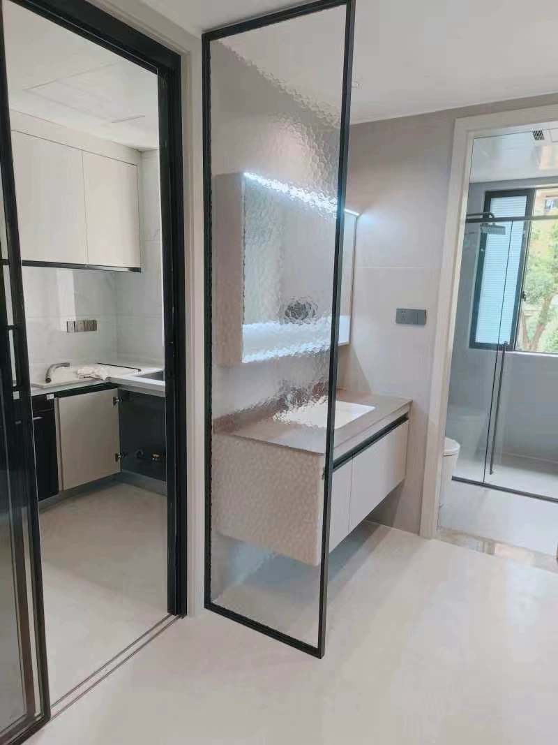 Tùy chỉnh 
            Changhong kính phòng khách phòng tắm phòng tắm tách khô và ướt vách ngăn hợp kim nhôm hiện đại trang trí lối vào đơn giản lam ngăn phòng 