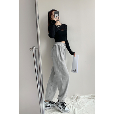 taobao agent Tide, autumn demi-season pants, underwear, loose straight fit