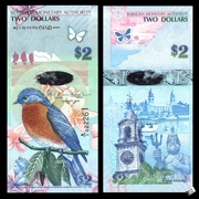 [Americas] brand new UNC Bermuda 2 đô la ghi chú tiền giấy tốt chim tiền xu nước ngoài ngoại tệ