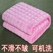 Bộ đồ giường 1,8m cố định cộng với nệm nhung flannel dày lông cừu san hô nâng cấp mùa đông ấm áp