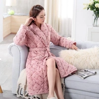 Áo khoác nữ mùa đông dày ấm áp áo khoác cotton cotton áo choàng dài áo choàng tắm kích thước lớn áo ngủ đẹp giá rẻ