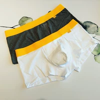 Đồ lót nam 2 quần đơn giản thời trang đồ lót gợi cảm cotton in hình boxer U lồi eo thấp đồ lót nam