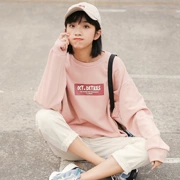 Áo gió đại học 2018 thu đông mới phiên bản Hàn Quốc đã mỏng manh đơn giản chữ cái áo len hoang dã áo len nữ dài tay