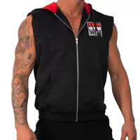 New Muscle Brothers Thể dục Thể thao Chạy bộ ngoài trời Quần áo nam Zipper Zipper vest Bóng rổ Không tay Áo - Áo thể thao áo ba lỗ adidas nam