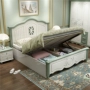 Hàn Quốc phong cách vườn giường phòng ngủ lưu trữ hộp cao giường ngủ công chúa màu hồng cô gái thương hiệu giường gỗ Địa Trung Hải - Giường giường hoàng gia
