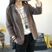 2018 mùa thu mới tre cotton nhỏ phù hợp với áo khoác nữ phiên bản Hàn Quốc của áo khoác mỏng bảy điểm tay áo mỏng phù hợp với áo khoác