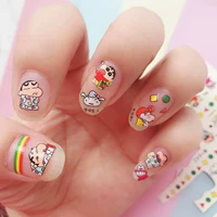 Мультяшные милые наклейки для ногтей для ногтей, накладные ногти для пальцев на ноге, японские и корейские
