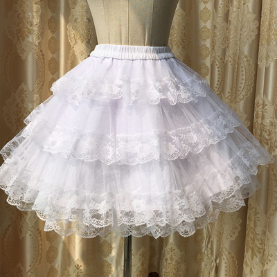 taobao agent The versatile base lace puff skirt lolita dressing gauze supports three -layer hard yarn support skirt is sweet