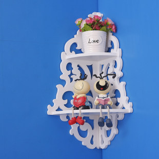 Corner of the Corner Shelves Free Punching Corner Wall Triangular Wall Hanging PARTION LIVING Room Wall Fan -Shaped Flower Stand