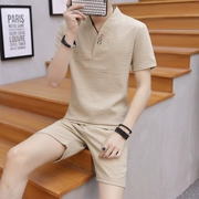 2018 người đàn ông mới của đồ ngủ ngắn tay thanh niên mùa hè phần mỏng mùa hè băng lụa nhà thường dịch vụ phù hợp với có thể được đeo
