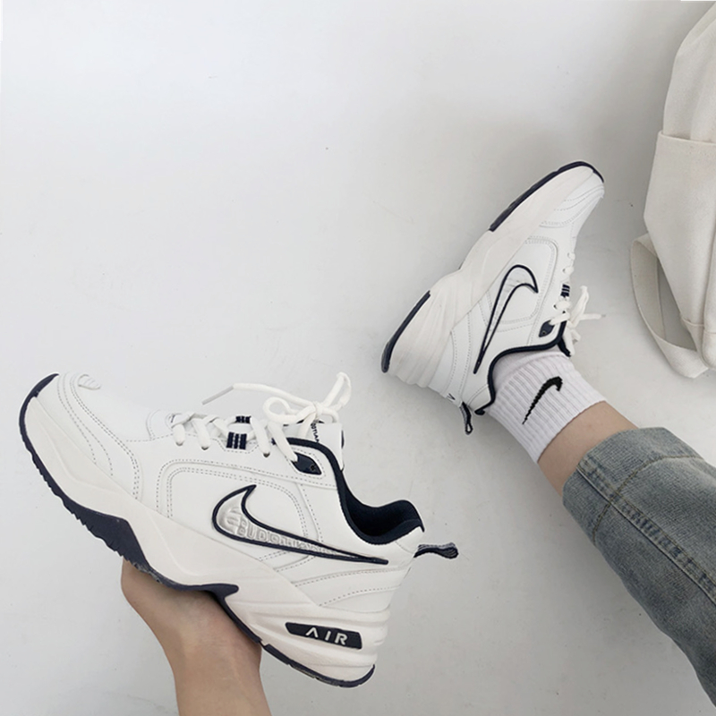 White And BlueInternet celebrity Street shot Chaopai Nike Korean version M2K Daddy shoes Men's Shoes Thick bottom leisure time gym shoes student Ins wind Women's Shoes