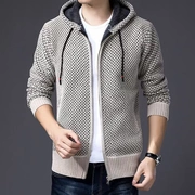 Áo len mới chenille áo len nam có khóa kéo dày áo len cardigan cộng với nhung ấm thời trang - Áo len thể thao / dòng may