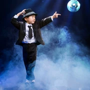 Bộ đồ khiêu vũ cho trẻ em Mike Jackson Áo dài tay mùa hè MJ Bộ đồ nhảy Jazz cho trẻ em Bộ đồ nhỏ bé trai và bé gái - Trang phục
