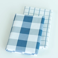 Vải kẻ sọc màu xanh Nhật Bản và Hàn Quốc vải cotton khăn trải bàn rèm gối sofa handmade diy linen dày mới vải lụa họa tiết