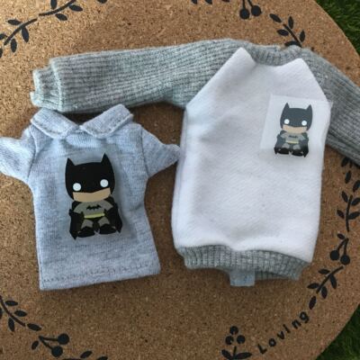 taobao agent A -level pink -style elastic can be washed, glue plastic hot painting Batman bjd baby clothing mini personality hot painting