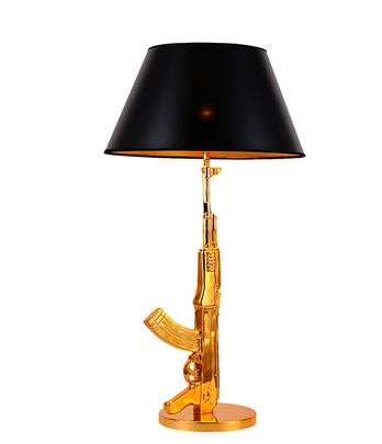 Gun Electroplated GoldItaly Gun _ LoungeTablelampGun | Long gun Floor lamp AK47 Desk lamp