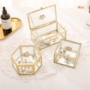 Hộp trang sức thủy tinh retro Hộp lưu trữ trang sức Hoa tai châu Âu vòng cổ vàng hộp lưu trữ - Nhẫn nhẫn cặp đẹp