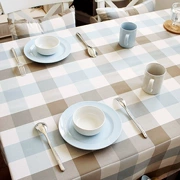 Khăn trải bàn không thấm nước vải khăn trải bàn lưới nhà đơn giản bông và vải lanh tươi vuông nhỏ Châu Âu bảng vải hình chữ nhật