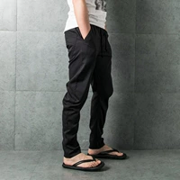 ◆ giải thích ◆ ban đầu người đàn ông thương hiệu chấm đen bông đàn hồi thắt lưng màu đen kết cấu bông scimitar chân quần âu quần jean nam đẹp