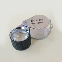 Стеклянная нескользящая лупа, увеличение в 10 раз, 18mm, оптика, с драгоценным камнем