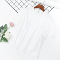 M4 mùa hè mới Hàn Quốc phiên bản của vòng cổ ngắn tay T-Shirt nữ đơn giản rỗng tay áo áo khoác đầu tươi thở áo sơ mi triều áo phông cao cấp