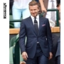 RICODESIGN tùy chỉnh màu xanh hải quân Slim kinh doanh công sở phù hợp với nam phù hợp với nhỏ Beckham phù hợp - Suit phù hợp áo sơ mi nam