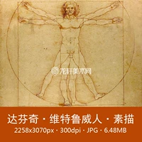 Da Vinci Vitroviwen Paper Steel Sketch человеческий набросок тела Всемирно известная картина Электронные картинки