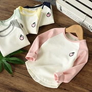 Áo thun cotton bé gái có tay dài bằng vải cotton