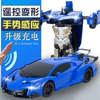 Điều khiển từ xa xe điều khiển từ xa robot biến đổi một nút bấm Transformers Bumblebee Rambo cử chỉ cậu bé đồ chơi xe đồ chơi trang điểm cho bé