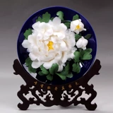 Luoyang Peony Flower Dehua Ceramics Art Цветочный диск подвесные ремесла ремесло мебель городской бутик свинг