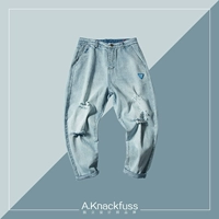 Любители пещерных штанов A. Kknackfuss Гонконг Tide Street Wear, разорванные, вымытые джинсы мужские модели