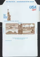 American Air Press Jane в 1980 году 30C Американское туристическое почтовое запечатывание не было сложено