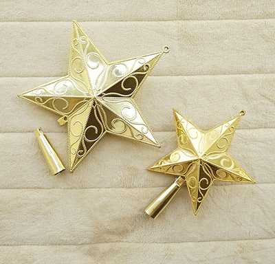 taobao agent Look at the description of plastic pentagram can be used as a star decoration on the props to make Christmas top stars