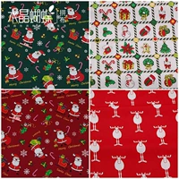 Vải thủ công DIY vải đỏ in hoa văn lễ hội Giáng sinh loạt bông vải chéo vải may quần
