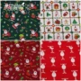 Vải thủ công DIY vải đỏ in hoa văn lễ hội Giáng sinh loạt bông vải chéo vải may quần