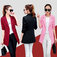 Phiên bản Hàn Quốc của bộ đồ dài nhỏ phù hợp với áo khoác nữ dài tay 2018 mới xuân hè Thu nhỏ phù hợp với nữ size lớn giải trí áo khoác nữ cao cấp