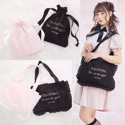 taobao agent 2019 New Japanese Sweet Loose Border Border Lace Garfrains English Embroidery Pillow Pillow Pillow Bag Shopping Bag Environmental Protection