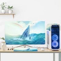 Desktop bụi máy tính bao gồm bụi bảo vệ bìa gói trên màn hình bàn phím đáng yêu nhà tối giản màu xám bìa vải che khăn - Bảo vệ bụi áo trùm vệ sinh máy lạnh