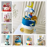Одиночный мультфильм Mickey Minimi Modi Mouse Donald Duck Simulation День Ронд Фото выставка модель торта с днем ​​рождения
