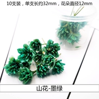 S Трехмерный сушеный цветочный цветочный цветочный цветок темно -зеленый (10 цветов)