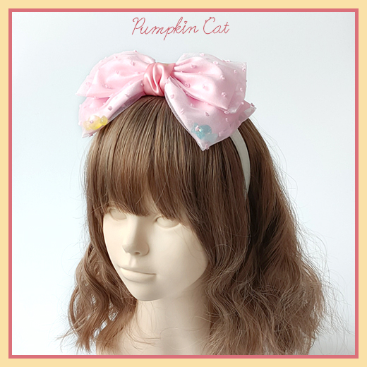 Hairband - Pink (One)【 Slow mass 】 Pumpkin cat Candy Boxes lovely Gift box Headwear hair hoop Small things Neck ring KC