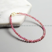 Ciel ban đầu làm bằng tay màu hồng tự nhiên tourmaline 3 mm rất tốt mặt vòng tay nữ vòng chân vòng cổ vòng cổ đào - Vòng chân