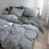 Nhật Bản- phong cách rửa bông khỏa thân bông ngủ bốn mảnh đơn giản sọc quilt bao gồm giường nệm bông khăn trải giường Bộ đồ giường bốn mảnh