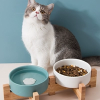 Кошачья чаша керамическая двойная чаша для собачьей чаши для защиты шейного отдела позвоночника высокий кот едят миску против оборота кошачьей чаши для кошачьей чаши воды