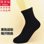 Vớ Hua Dannu * mẫu mùa thu đông cho nữ đơn giản trong ống cotton thể thao vớ cotton dày 2R186 * 6 đôi
